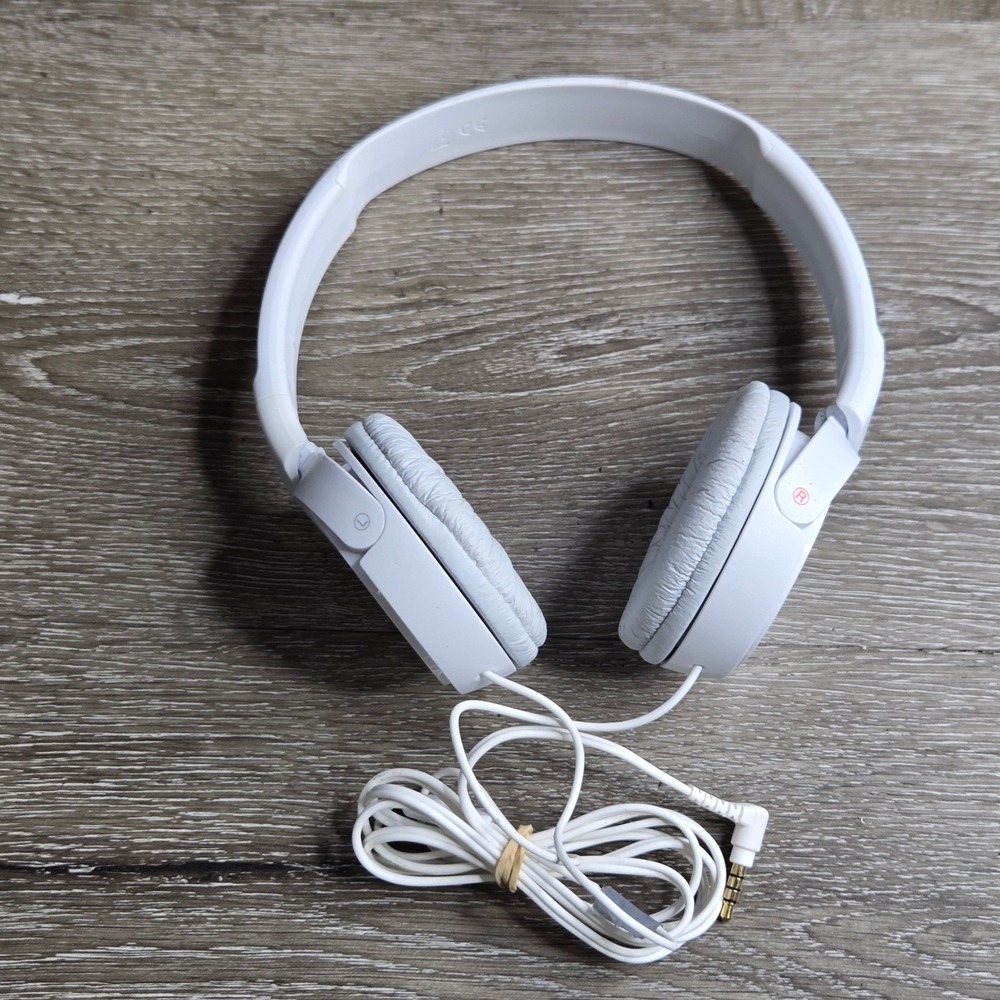 Sony MDR-ZX110 Wired On-Ear Headphones White Foldable Stereo Audio Jack Tested